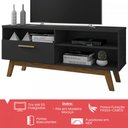 Ver imagem 2 de Rack para TV Até 55 Polegadas Santorini 1 Porta Preto - Pnr Móveis