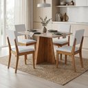 Ver imagem 2 de Conjunto Sala de Jantar Mesa 1,20m Moove 4 Cadeiras Linda