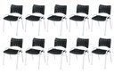 Ver imagem 2 de Cadeira Iso Base Branco Escola, Escritório Preto Kit 10 Un