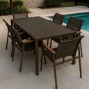 Ver imagem 5 de Jogo de Mesa Ripada 8 Cadeiras Praia de Jardim Piscina Jantar Marrom