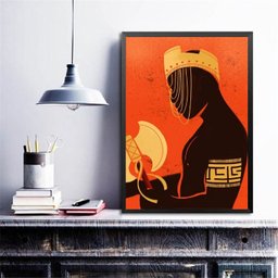 Quadro Arte Candomblé Xangô 33x24cm:madeira Branca - 1