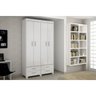 Guarda-Roupa com Pés 4 Portas 4 Gavetas Jeribá 3443 - Branco Textura - 2