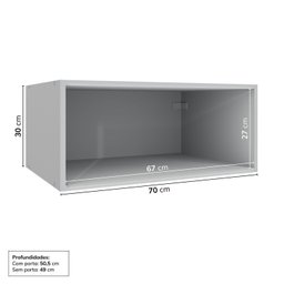 Armário Aéreo Maior Profundidade Porta Basculante 70cm Nara CabeCasa MadeiraMadeira - 4