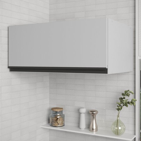 Armário Aéreo Maior Profundidade Porta Basculante 70cm Nara CabeCasa MadeiraOriginals Cinza