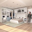 Ver imagem 4 de Quarto Home Office Alpes Luciane Móvei 11 Portas 7 Gavetas MDP Branco com Grey Sky 165cm Guarda
