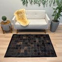 Ver imagem 1 de Tapete de Couro Tons Marrom Café 100x150 Placas 10cm Quadriculado