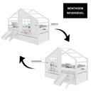 Ver imagem 3 de Cama Casinha com Janela com 02 Gavetas e Escada/escorregador Madeira Maciça Branco Housin