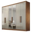Ver imagem 2 de Guarda Roupa Casal Linea com Nicho e Espelho com Cômoda Seul Cumaru 25 Fendi - Novo Horizonte