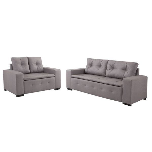 Conjunto de Sofás 2 e 4 Lugares Valença 3182 MadeiraMadeira