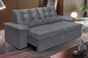 Ver imagem 1 de Sofá Retrátil e Reclinável Aspen 2.60m Super Pillow - Chumbo