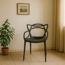 Ver imagem 1 de Cadeira Allegra Preta Empilhável – Ideal para Sala, Cozinha ou Escritório