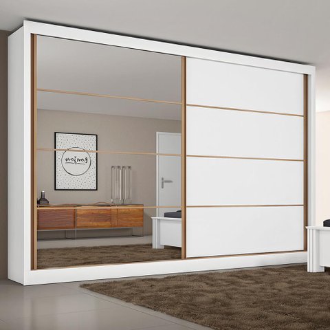 Guarda Roupa Sevilha 1 Porta com Espelho 100% Mdf - Mademarcs