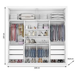 Guarda Roupa Sevilha 1 Porta com Espelho Mdf - Mademarcs - 4