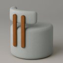 Ver imagem 4 de Poltrona Decorativa Organica Almyra - Tecido Boucle - Cinza Claro