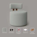 Ver imagem 5 de Poltrona Decorativa Organica Almyra - Tecido Boucle - Cinza Claro