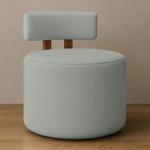 Poltrona Decorativa Organica Almyra - Tecido Boucle - Cinza Claro