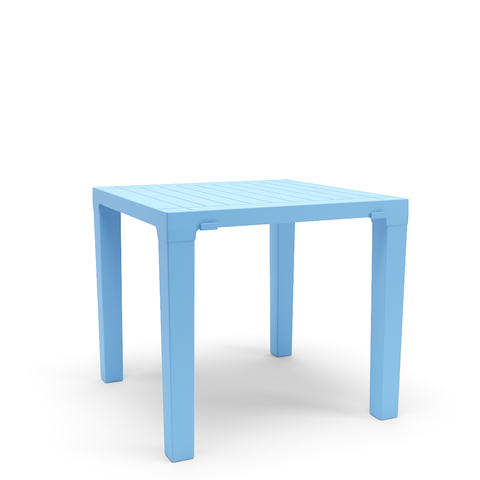 Mesa Multiuso Quadrada Plástica 80 Cm Niala Plaxmetal Azul Celeste