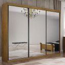 Ver imagem 1 de Guarda-Roupa Roupeiro Diamantina 3 Portas com 3 Espelhos - Freijó - Valverde