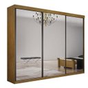 Ver imagem 2 de Guarda-Roupa Roupeiro Diamantina 3 Portas com 3 Espelhos - Freijó - Valverde