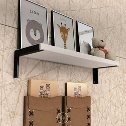 Conjunto Suportes para Prateleira Mãos Francesas Reforçadas Pretas Cantoneira Aço Carbono - 2