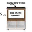 Ver imagem 3 de Balcão para Cooktop Elisa 5 Bocas 2 Portas Savana Preto Moblis