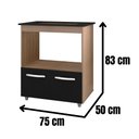 Ver imagem 4 de Balcão para Cooktop Elisa 5 Bocas 2 Portas Savana Preto Moblis