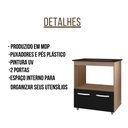 Ver imagem 2 de Balcão para Cooktop Elisa 5 Bocas 2 Portas Savana Preto Moblis