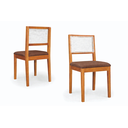 Ver mais imagens de Mesa de Jantar 1,10 Red Vidro 4 Cad Mad Maciça Estofadas Telinha:off/marrom