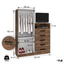 Ver imagem 4 de Guarda-roupa Armário Roupeiro Cômoda Quarto Solteiro Rústico