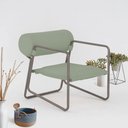 Ver imagem 2 de Poltrona Detroit Base Titânio Bouclé Verde Claro - Nexta Casa