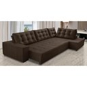 Ver imagem 2 de Sofá de Canto Retrátil e Reclinável com Molas 3,00x2,00 Ld Julia Suede Marrom Rover & Beato