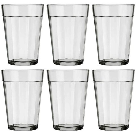 Kit 6 Copos Americanos Vidro Transparente 190ml Café Cerveja Bar Nadir Figueiredo