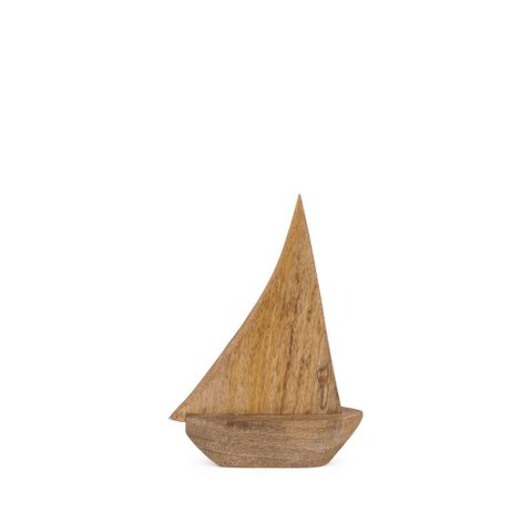 Escultura Decorativa Barco em Madeira 24cm 21910p Mart