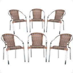 6 Cadeira Maresia Aluminio Polido Fibra Sintetica Tr. Simples - Argila - 1