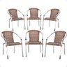 6 Cadeira Maresia Aluminio Polido Fibra Sintetica Tr. Simples - Argila - 1