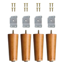 Ver imagem 1 de Kit 4 Pés Palito 10cm Cor Castanho + 4 Chapas Base Fixação Inclinada + Parafusos