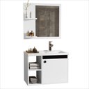 Ver imagem 3 de Conj Gabinete C/ Espelheira e Cuba para Banheiro Adonis Branco com Preto
