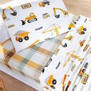 Ver imagem 3 de Jogo de Cama Lençol Lutti Solteiro Infantil 200 Fios Estampado 3 Peças Trator Caminhão Branco - 100%