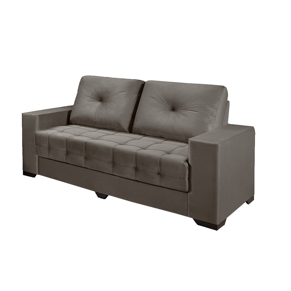 Sofá Orion Conjunto de 2 e 3 Lugares Suede Castor Silvaflex
