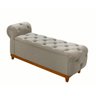 Recamier Divã Báu Para Cama Casal Bella Com Pés Em Madeira N&E Loja Recamier Baú Divã Bella Bege - 2
