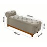 Recamier Divã Báu Para Cama Casal Bella Com Pés Em Madeira N&E Loja Recamier Baú Divã Bella Bege - 10