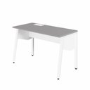Ver imagem 2 de Plataforma Individual Trabalho Escritório com Caixa de Tomadas F5 Office 150cm Industrial Cinza Sagrado e Branco
