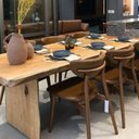 Ver imagem 1 de Mesa de Tronco Pequiá Orgânica com Pés de Tronco Cor Natural 90cm de Largura:comprimento 250cm X Alt