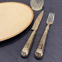 Ver imagem 6 de Jogo 12 Facas Mesa Churrasco 24cm Prateada Aço Inox Serrilhada Carne