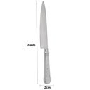 Ver imagem 3 de Jogo 12 Facas Mesa Churrasco 24cm Prateada Aço Inox Serrilhada Carne
