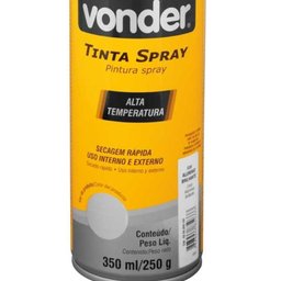 Tinta Spray Acrílica Alta Temperatura Alumínio 350ml/250g Vonder - 2