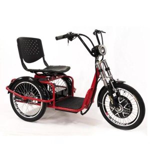 Triciclo Elétrico 800w Freio a Disco com Ré Farol e Alarme Fox Vermelho - Duos Bike