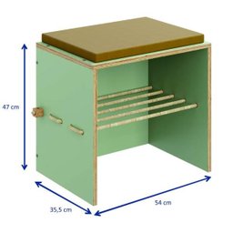 Banco Com Futon Cordel - Verde Bellagio - Be Mobiliario - 3