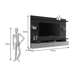 Painel para Tv Até 60 Polegadas 2 Portas Basculantes Aquarela - Imbuia com Off - 3