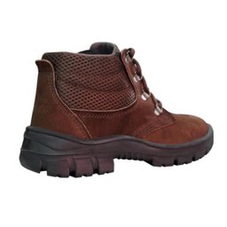 Bota Botina de Segurança Couro Nobuck Bico PP Marrom Cadarço EPI Imbiseg 45 - 3